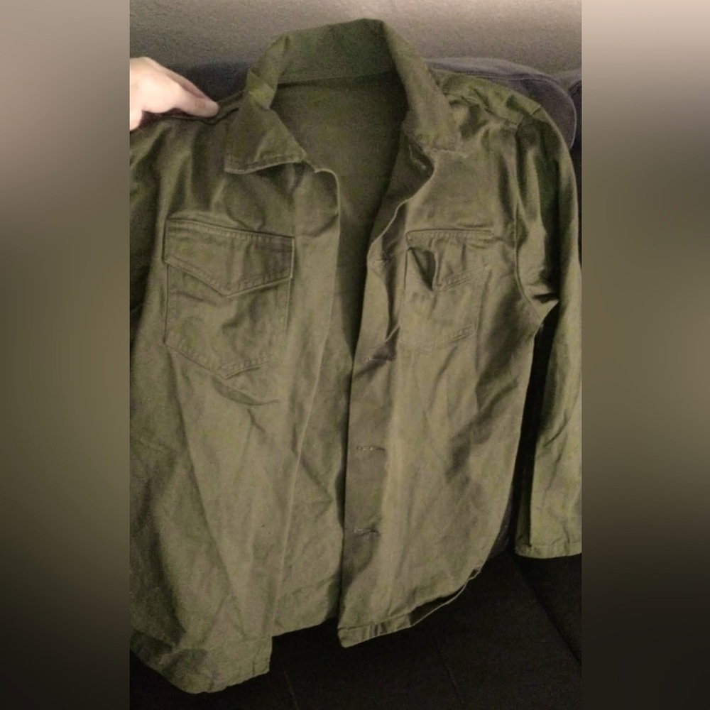 Vintage army green denim jacket